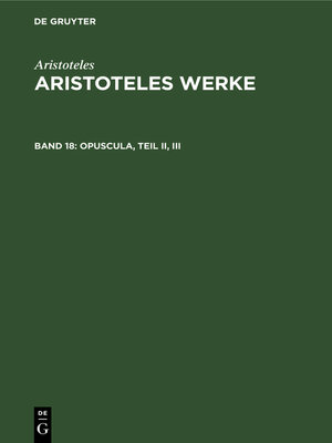 cover image of Opuscula, Teil II, III